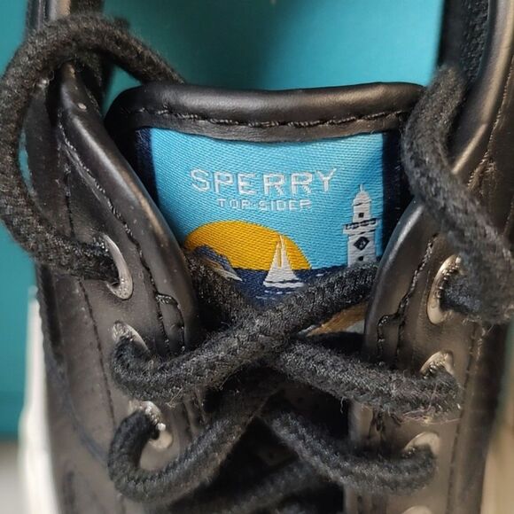 Sperry Black Patent Leather 6.5 Sneakers - New - Picture 3 of 7